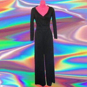 i. magnin 1970s vintage black jumpsuit size small disco